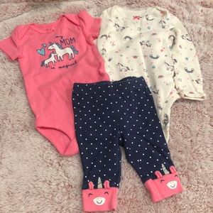 3 pc Unicorn Set